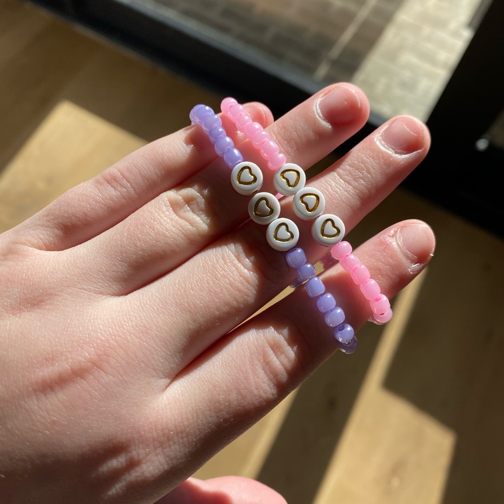 Selling cute affordable bracelets.